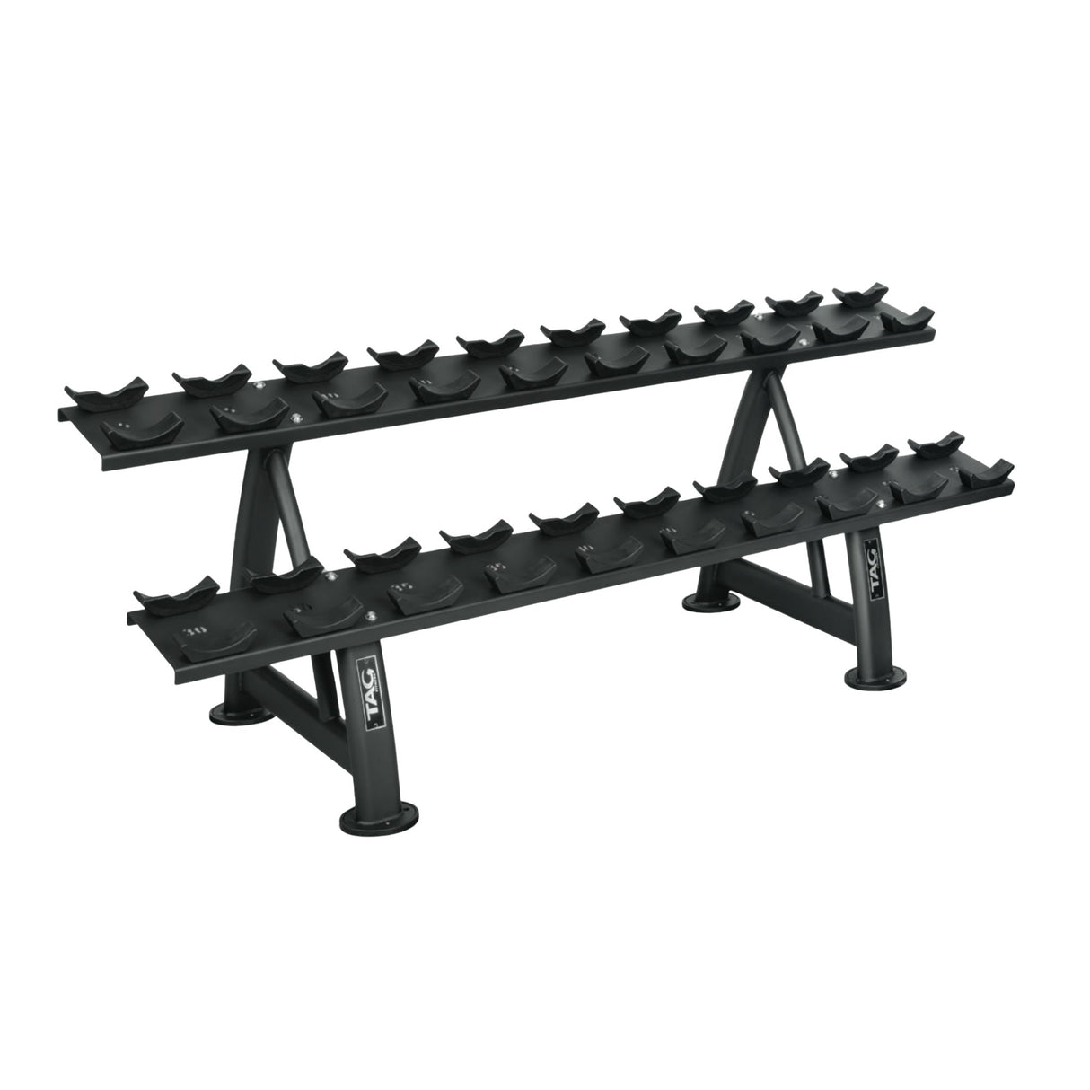 TAG Fitness 2-Tier 10-Pair Dumbbell Rack with Saddles