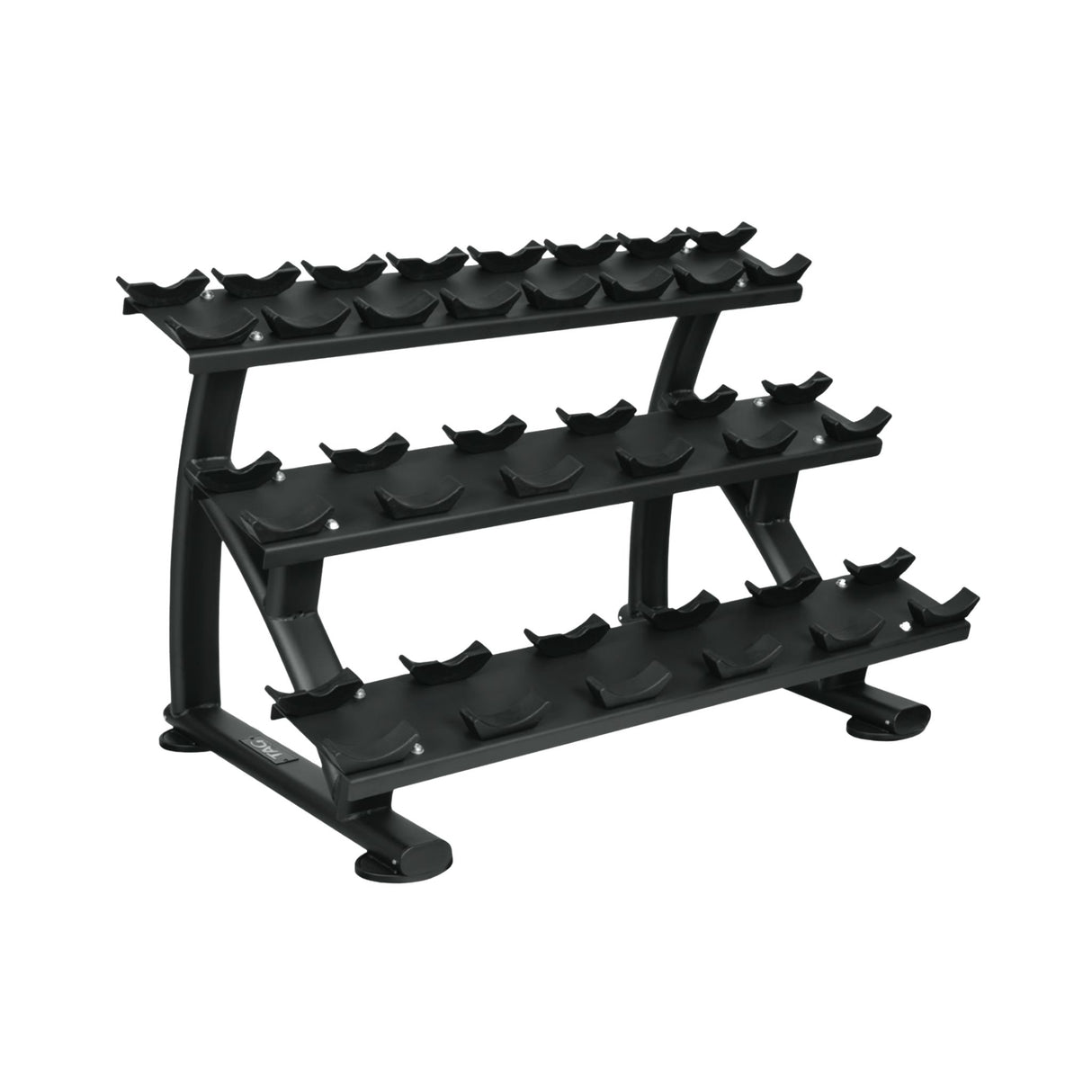 TAG Fitness 3-Tier 10-Pair Dumbbell Rack with Saddles