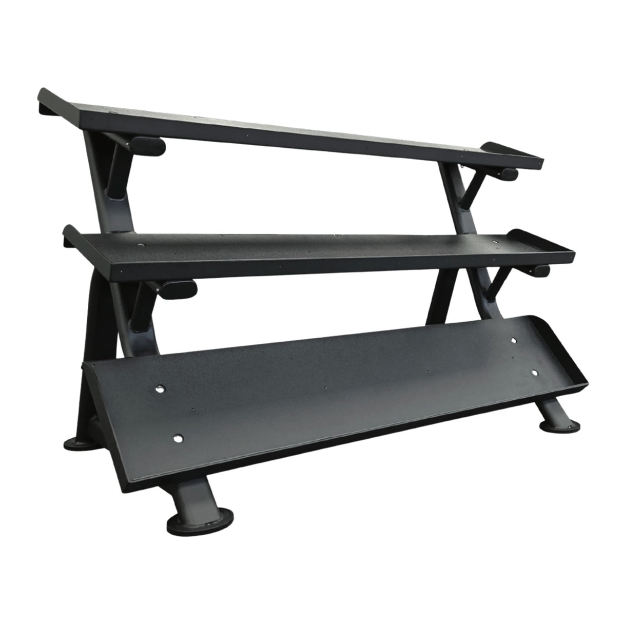 TAG Fitness 3-Tier Horizontal 70" Dumbbell Rack (Holds 15 Pairs)