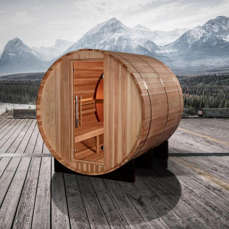 MGD DuoSteam Barrel Sauna - 2 Person Traditional Steam Sauna (Pacific Cedar)