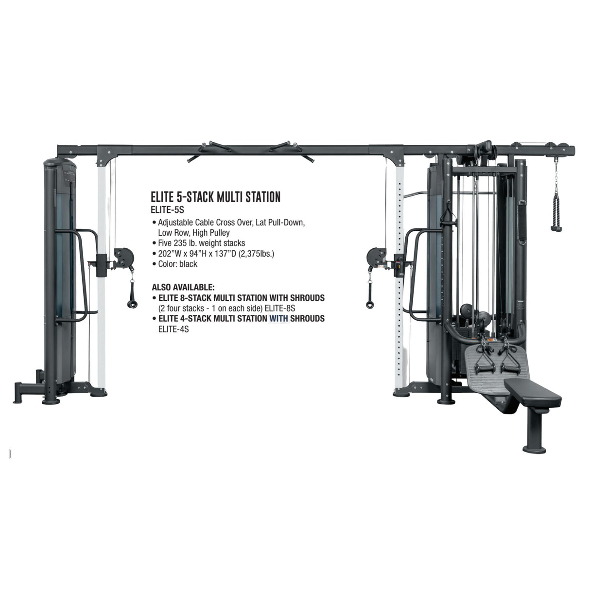 TAG Elite Multi Station Gym – 4 / 5 / 8 Stack Options