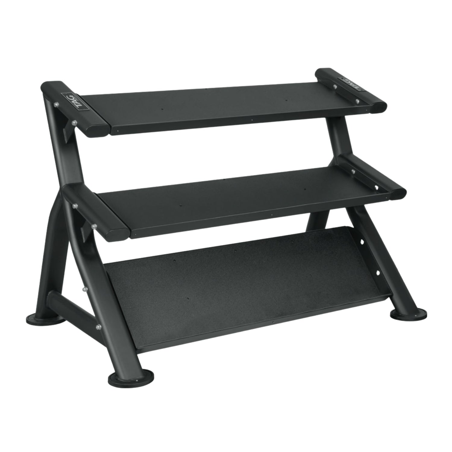 TAG Fitness 3-Tier Horizontal 54" Dumbbell Rack (Holds 10 Pairs)