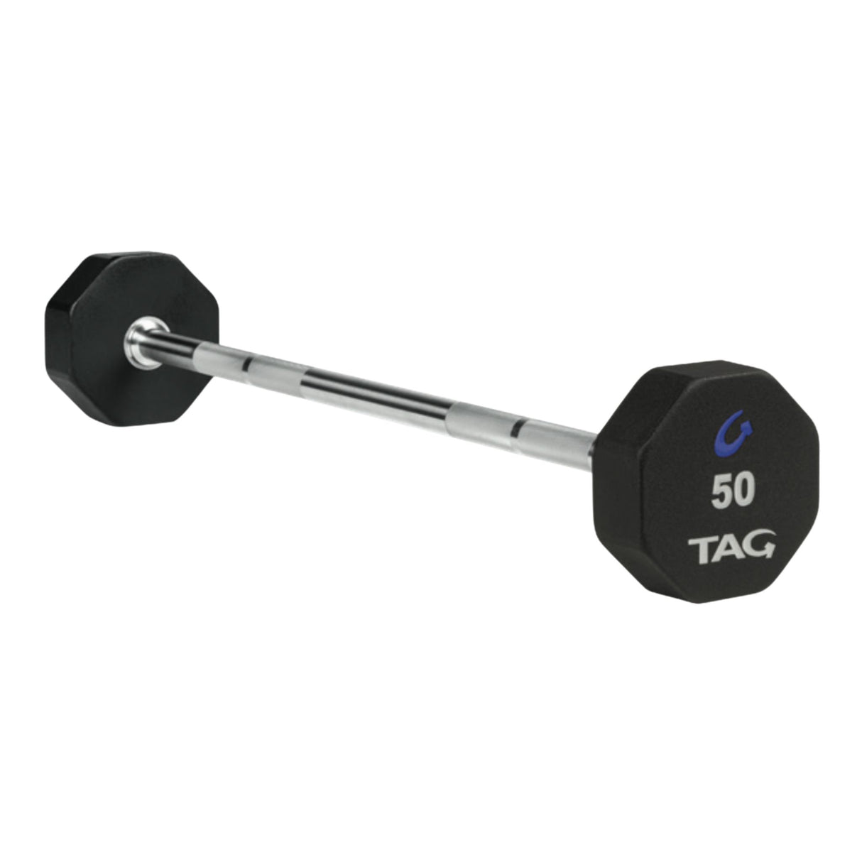 TAG Fitness 8-Sided Rubber Fixed Straight Barbells