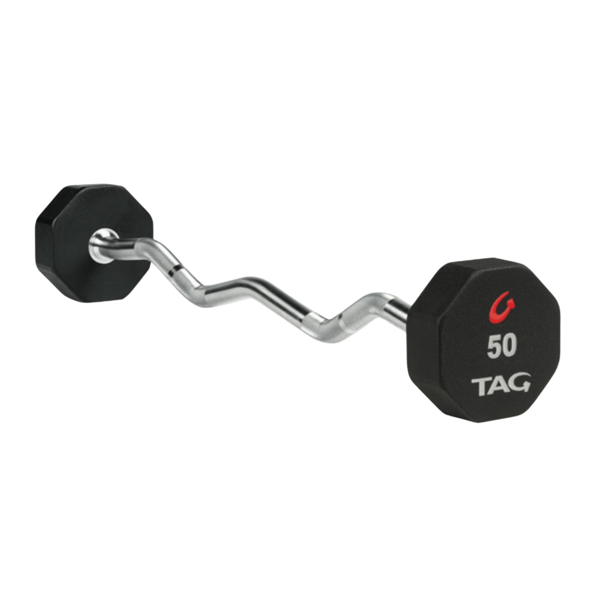 TAG Fitness 8-Sided Urethane Fixed EZ Curl Barbells