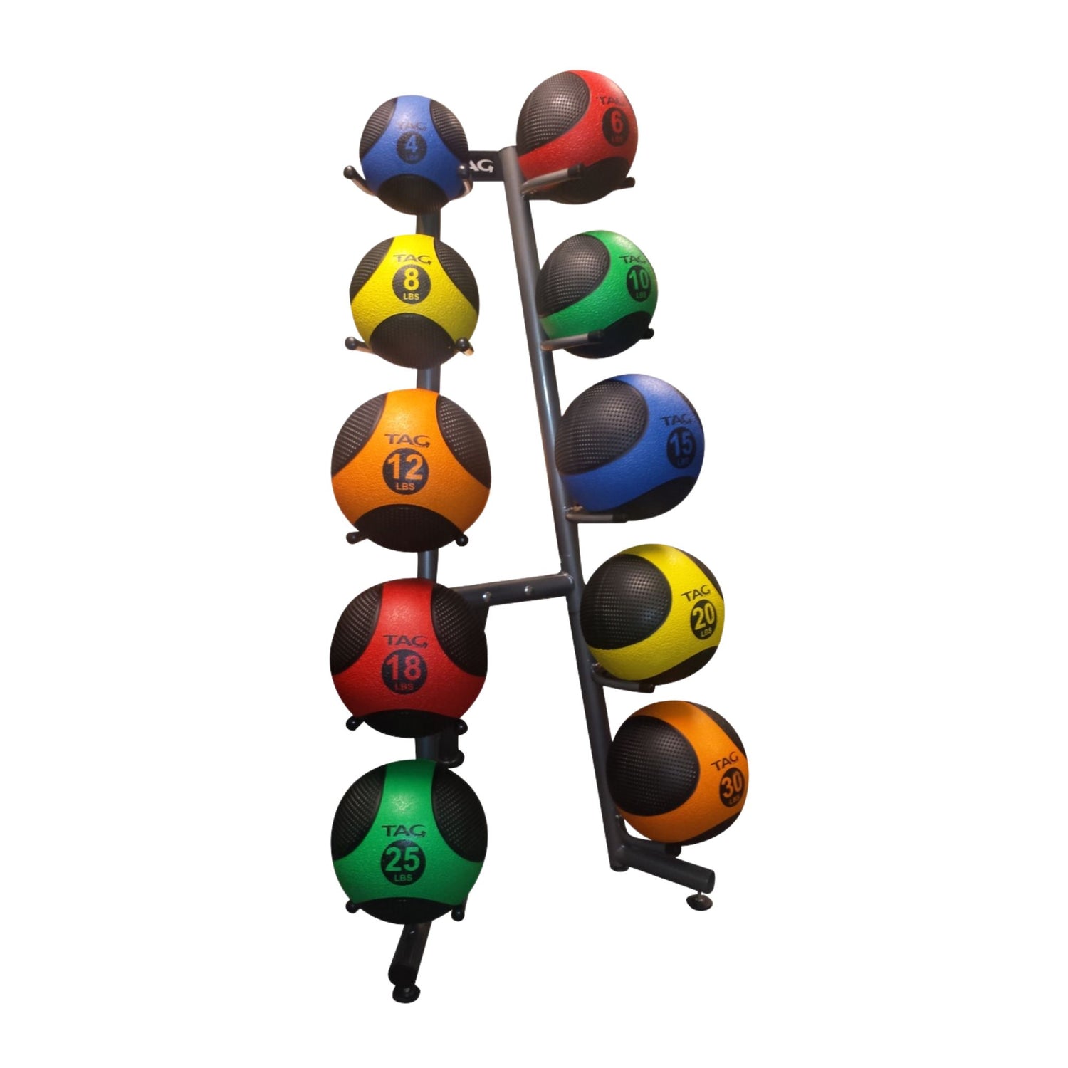 TAG Fitness Medicine Ball Set with Storage Rack