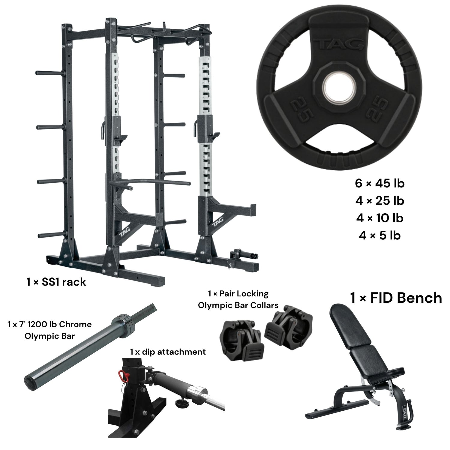 TAG Fitness SS1 Power Rack Packages